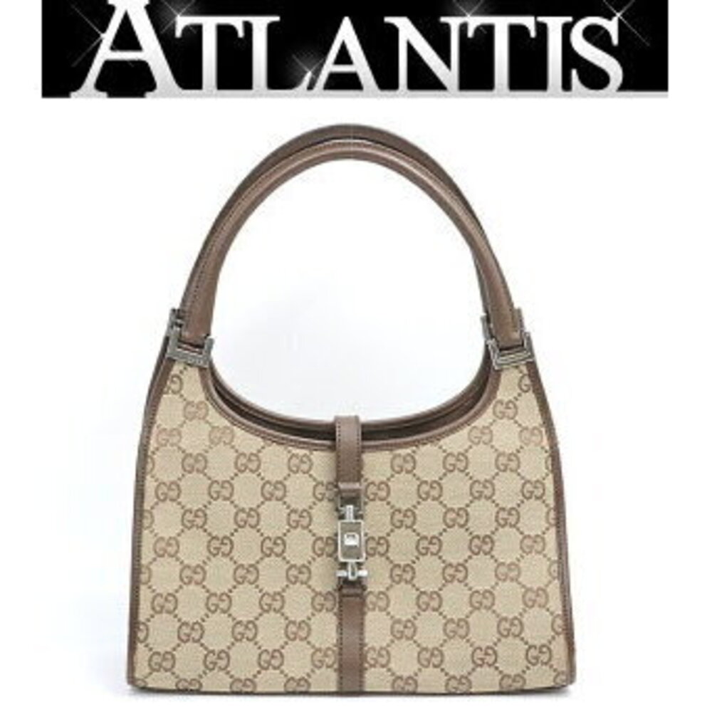 Gucci Jackie handbag GG canvas leather brown